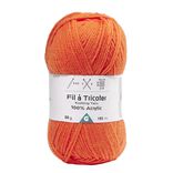 Fil &agrave; tricoter acrylique 50g orange