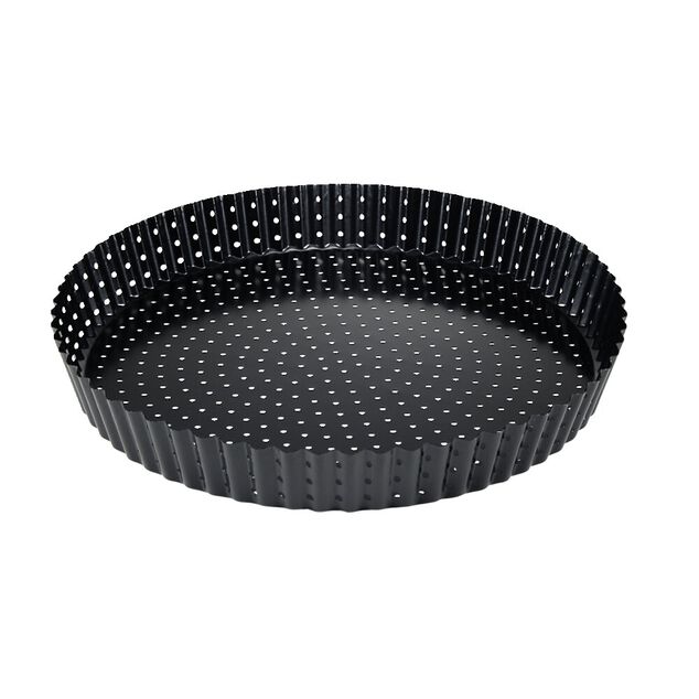 Moule &agrave; tarte acier perfor&eacute; &Oslash;28xH4cm