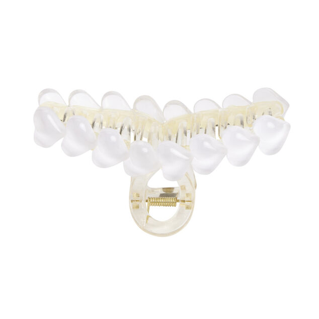 Pince à cheveux avec coeurs 8x2xH5cm (2 modèles)