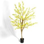 Arbre artificiel XL Forsythia &agrave; fleurs jaunes H180cm