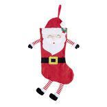 Chaussette décorative à suspendre Père Noël feutrine rouge 25xH64cm