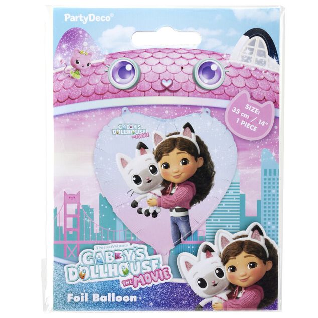 Ballon Gabby Chat aluminium forme coeur 11,5x15,5cm