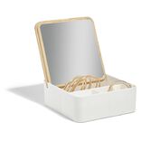 Bo&icirc;te &agrave; bijoux rectangulaire avec miroir 14,6x14,6xH5,6cm