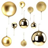 Boule de Noël jaune doré x15