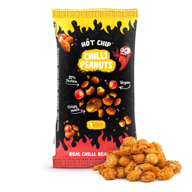 Cacahu&egrave;tes piquantes Hot Chip crispy &eacute;pic&eacute;es saveur chili 70gr