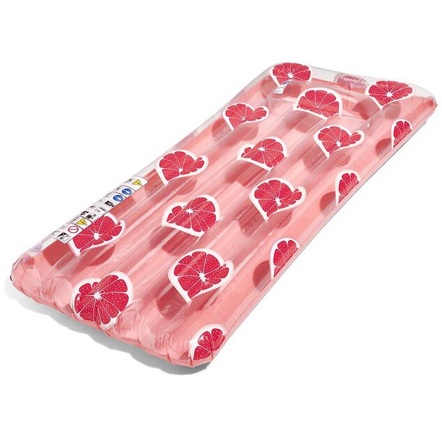 Matelas gonflable rose motif pamplemousse 82x181cm