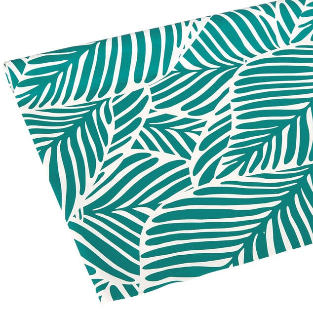 Toile cir&eacute;e Feuille vert L. 140 cm