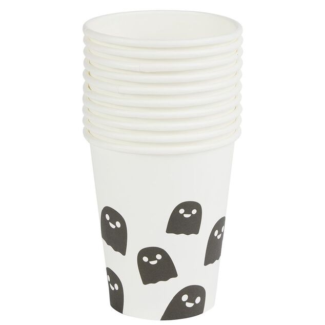 Gobelet carton x10 Halloween fant&ocirc;me 25cl