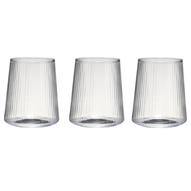 Verre &agrave; eau motif stri&eacute; 380 ml &Oslash;9XH10 cm verre transparent