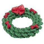 Jouet pour chien en coton avec noeud et os d&eacute;coratifs &Oslash;21 cm