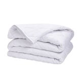 Couette 2 personnes 240x220cm tempérée microfibre lavée toucher doux uni blanc