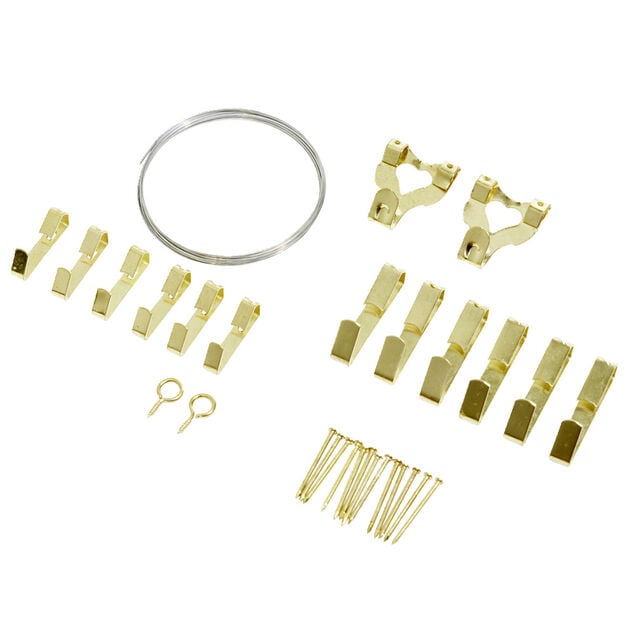 Attache crochet et vis dor&eacute; 39 pi&egrave;ces pour cadre et tableau