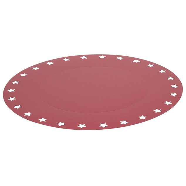 Lot de 4 sous-assiettes en carton rouge d&eacute;cor ajour&eacute;