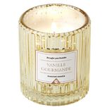 Bougie senteur vanille dans verre d&eacute;co relief