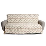 Jeté de canapé 170x250cm 100% coton motif berbère blanc et bleu