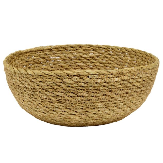Pani&egrave;re ronde en jute Typha marron &Oslash;20xH9cm