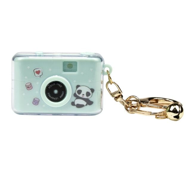 Porte clé kawaii appareil photo paparazzi bleu