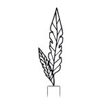 D&eacute;coration ext&eacute;rieure &agrave; planter forme feuille m&eacute;tal noir L40xH146cm