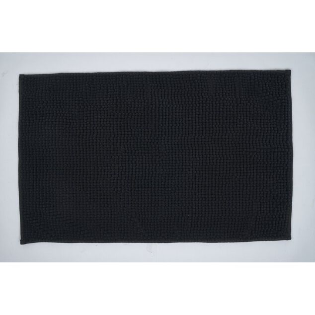 Tapis de salle de bain chenille noir 80x50cm