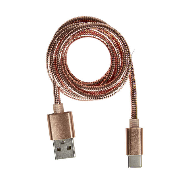 C&acirc;ble USB vers USB C m&eacute;tal Rose charge rapide