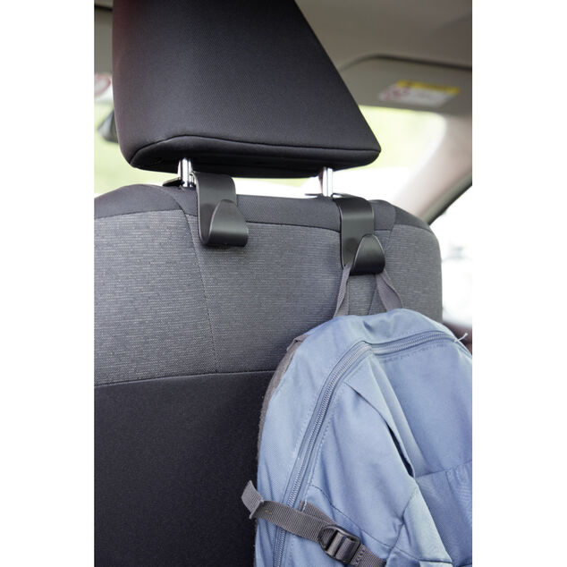 Crochet rangement appuie-tête noir H10cm (2 pièces)