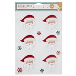 Décor fenêtre électrostatique tête de Père-Noël rouge et blanc