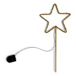 Étoile lumineuse à planter 12LED blanc chaud H25cm