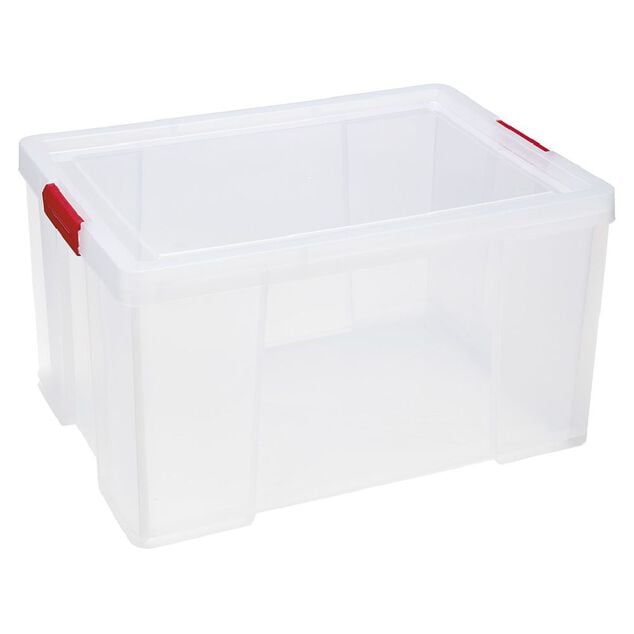 Box de rangement plastique transparent avec couvercle