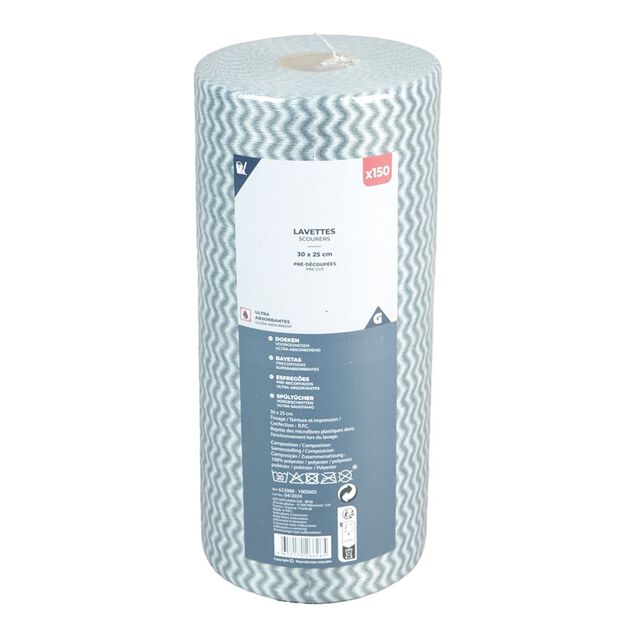Lavette ultra absorbante x150 pré-découpées 25x35cm