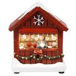 Chalet de No&euml;l avec figurine lumineuse 3 LED