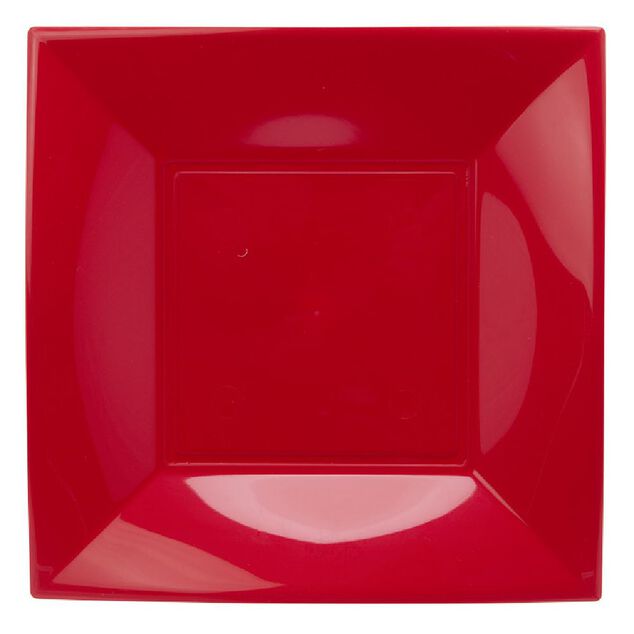 Lot de 6 assiettes &agrave; dessert r&eacute;utilisables rouges