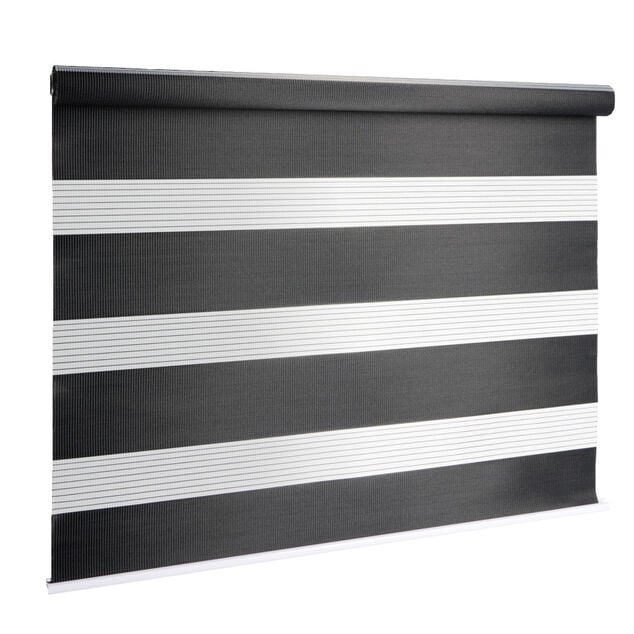 Store enrouleur avec ou sans per&ccedil;age jour nuit noir 55x160cm