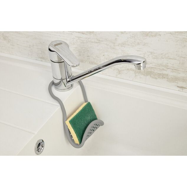 Égouttoir pour évier à suspendre caoutchouc gris 11x26,5cm