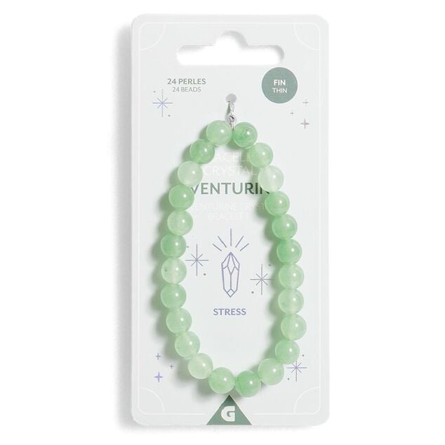 Bracelet crystal fin 24 perles aventurine vert - Stress