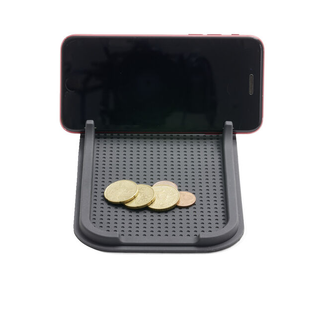 Organisateur de voiture antid&eacute;rapant 2en1 plastique noir 10,5x18,5cm