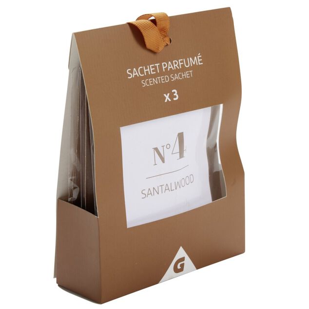 D&eacute;sodorisant sachet parfum&eacute; x3 senteur bois de santal 3x5gr