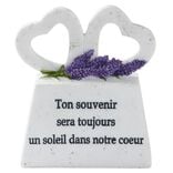 Plaque Souvenir avec Coeurs blanc
