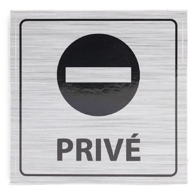 Signalétique adhésive - Sens interdit privé - 8x8 cm