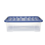 Box plastique 25L avec couvercle &agrave; clip 55x17xH39cm