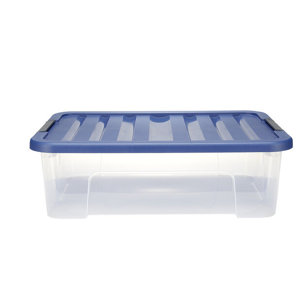 Box plastique 25L avec couvercle &agrave; clip 55x17xH39cm
