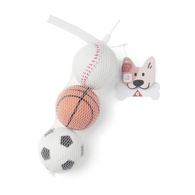 Balle pour chien caoutchouc x3 &Oslash;5,8cm