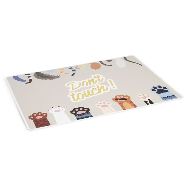 Tapis repose gamelle animaux Don't touch plastique 32x43cm