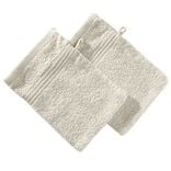 Gant de toilette x2 coton beige 16x21cm