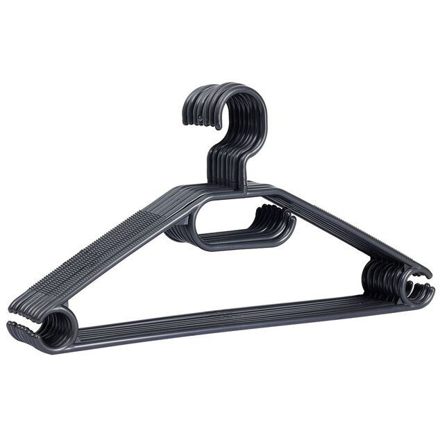 Cintre en plastique noir x8