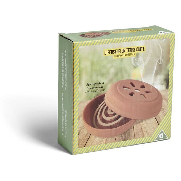 Diffuseur en terre cuite pour spirale &agrave; la citronnelle &Oslash;14,5x4,5cm