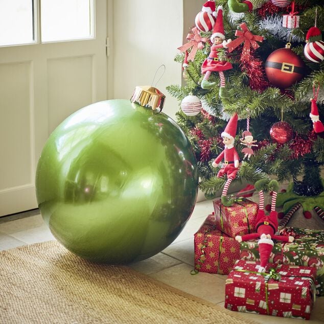 Boule de Noël XL gonflable Ø65cm pompe incluse - 3 coloris