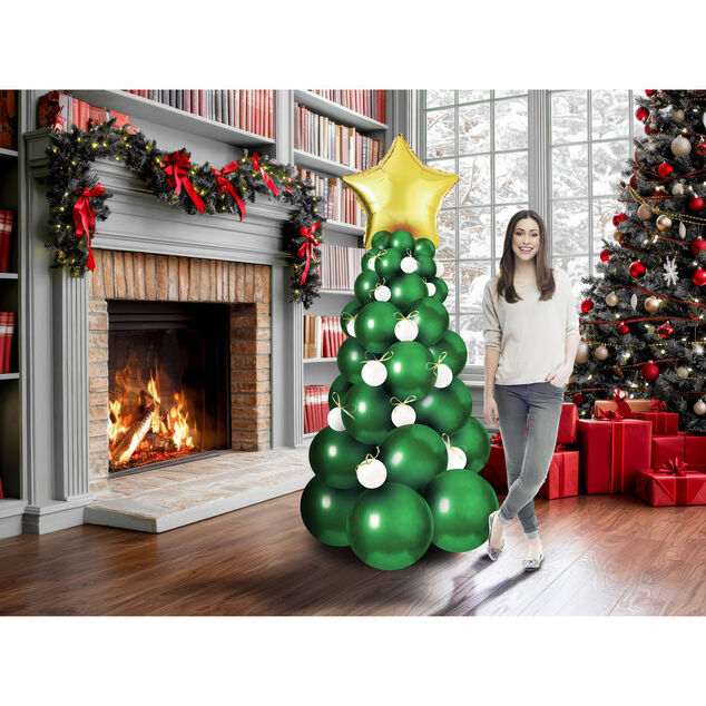 Kit sapin de No&euml;l 66 ballons H195cm