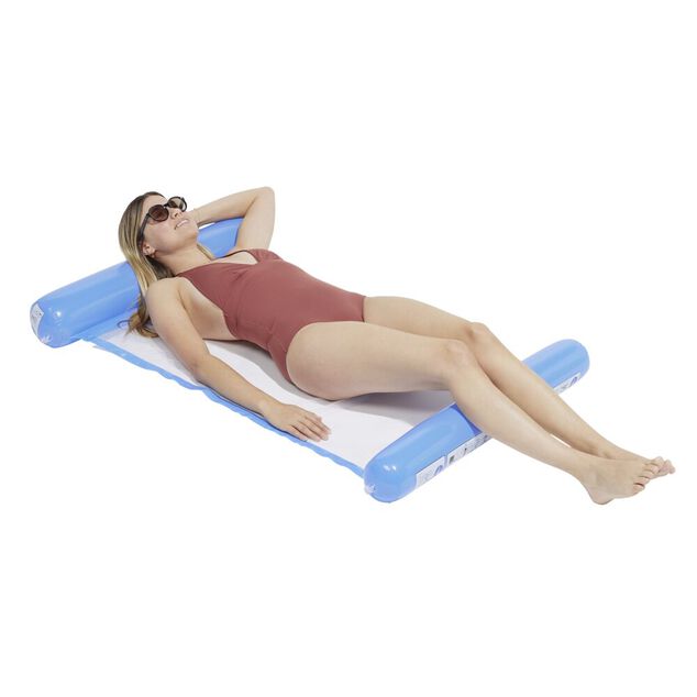 Hamac filet piscine filet avec boudins pour t&ecirc;te et pieds 80x128cm