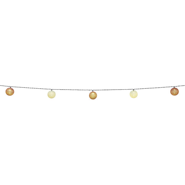 Guirlande boule solaire 10 LED blanc chaud 2,7 m
