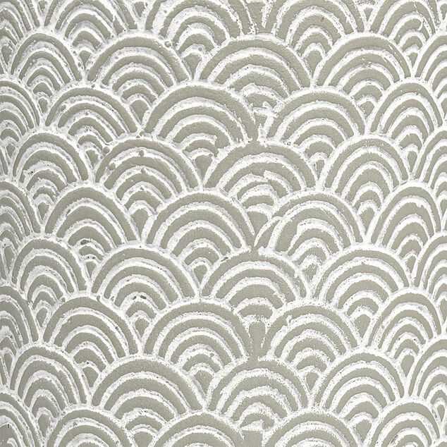 Cache pot cylindre en terre cuite motif &eacute;caille